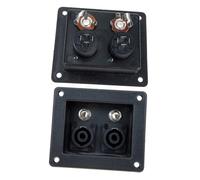 MAGICLULU 2pcs Speaker Box Terminal Connector with Binding Post for Home Car Subwoofer Sound System, Square Speaker Wire Terminal Cup, Black 80×90mm Back Panel