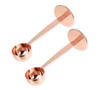 MAGICLULU 2pcs Stainless Steel Coffee Spoon Measuring Cup Espresso Tamper Rose Gold Finish