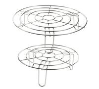 MAGICLULU 2pcs Stainless Steel Egg Steaming Stand Multi-purpose Rack for Seafood Vegetables Buns Heat Insulation Cooking Stand
