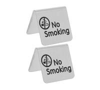 MAGICLULU 2pcs Stainless Steel No Smoking Table Tent Signs Dual Sided Reserved Desk Indicators for Restaurant Office Hotel Hospitals Clubs Room Business Smoke Environment Promoter