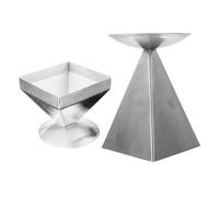 MAGICLULU 2pcs Stainless Steel Pyramid Food Molds Meat Shaping Tools for Home Cooking and Restaurant Use Unique Tower Design for Stylish Dish Presentation