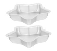 MAGICLULU 2pcs Star Cake Pan: Aluminum Alloy Five Pointed Star Cake Mold for Home and Bakery - Unique Baking Mould for Holiday Festival Party Dessert Break Cheesecake