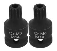 MAGICLULU 2pcs Stubby Spline Socket for Brake Caliper Removal Impact Driver Tool for Automotive Maintenance Compatible with Multiple Car Models Ergonomic Design for Easy Brake Repairs
