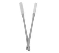 MAGICLULU 2pcs Toe Cleaning Brush Long Handle Foot Scrub Brush with Soft Silicone Bristles Quick Comprehensive Cleaning Soft Rubber Material Simple Grey Design for Foot Care and Dead Skin