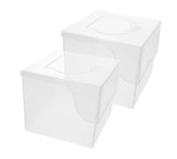 MAGICLULU 2pcs Transparent Wet Tissue Storage Box Reusable Facial Cotton Pad Holder with Quick Pullout for S Wet Wipes and Makeup Pads Lightweight Portable Desktop Tissue Organizer for Home