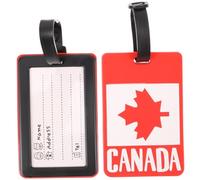 MAGICLULU 2pcs Travel Bag Tag Suitcase Tag Canada Flag Design PVC Use Not Easy to Break for Canadian Travelers Boarding Pass Holder Bus Card Holder