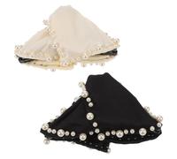 MAGICLULU 2pcs Triangle Hair Claw Clips with Satin and Artificial Pearls, Non-slip Comfortable Hold, Elegant Vintage Style for Makeup or Washing Face, Suitable for Thick and Thin Hair