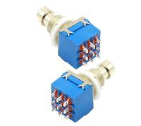 MAGICLULU 2pcs True Bypass Footswitch Pedal Metal Stomp Switch for Electric Guitar Effects Blue PBS24B Reset Button, Footswitch for Guitar Effect Pedals Suitable for DIY Repairs and Upgrades