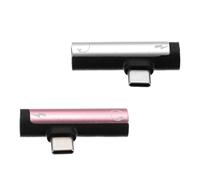 MAGICLULU 2pcs Type-c Earphone Adapter 2-in-1 Headphone Charging Converter with 3.5mm Jack, Aluminium Alloy Material, Oxidation Resistant and Wear Resistant, Compatible for Music and Calls