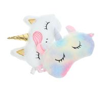 MAGICLULU 2pcs Unicorn Eye Mask for Sleeping Women Plush Soft Eye Cover with Light Blocking Cute Design for Travel Home Hotel Use Comfortable Sleep Aid