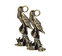 MAGICLULU 2pcs Vintage Brass Eagle Pendant Keychain Set, Small Hanging DIY Key Accessory Antique Finish for Home Decor and Personal Adornment