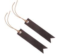 MAGICLULU 2pcs Vintage Coffee Leather Corner Bookmarks Simple Shaped Page Markers with Convenient Storage and Protective Cover for Books and Photo Albums