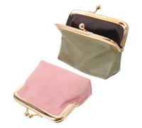 MAGICLULU 2pcs Vintage Pu Leather Coin Pouch with Double Metal Clasp Closure, Portable Small Wallet for Organizing Coins and Cards, for Everyday Use and Travel