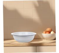 MAGICLULU 2Pcs Vintage White Enamelware Mixing Bowls Thickened Food Mixing Basins for Fruit Dough Washing Household Use