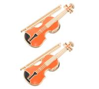 MAGICLULU 2pcs Violin Enamel Pin Brooch Set for Backpack and Hats, Alloy Material with Lasting Shine, Easy to Use Refined Music Accessories for Graduation and Concerts