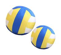 MAGICLULU 2Pcs Volleyball Plush Soft Stuffed Volleyball Pillows Decorative Sports Ornaments for Home for Sports Fans Yellow White Blue Design