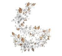 MAGICLULU 2pcs Wedding Hair Pieces for Brides with Polymer Clay Flowers and Metal Leaves, Elegant and Comfortable Hair Accessories for Formal Events and Special Occasions