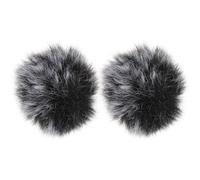 MAGICLULU 2pcs Windproof Microphone Covers Clip-on Mic Cover with Imitation Plush Material, Easy to Put and Remove, Elegant Black and Gray Design, Protecting Microphone from Spit for Bar