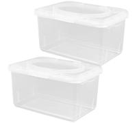 MAGICLULU 2pcs Wipes Dispenser for Home Bathroom Wipes Holder Cover Moist Tissue Dispenser Case for Wet Storage