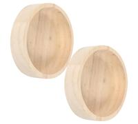 MAGICLULU 2pcs Wooden Hamster Feeding Bowls for Small Animals, Oak Material with Unique Shape, Prevents Food Scattering and Encourages Exploration, Hedgehog Cage Accessories
