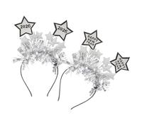 MAGICLULU 2pcs Year Headbands Star Design Glitter Hair Accessories for Holiday Parties and Celebrations Comfortable Secure Fit Reusable Festive Hairwear for Year's Eve and Family Gatherings