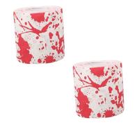 MAGICLULU 2rolls Halloween Novelty Toilet Paper Roll Bloodstain Pattern Bathroom Supplies for Horror Themes