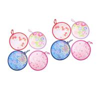 MAGICLULU 2sets Japanese Hand Fan Round Foldable Fan Silent Comfortable for Dance Photography Home Decor 4pcs*2 Random Color