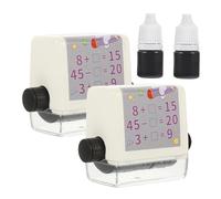 MAGICLULU 2sets Math Roller Stamp for Adjustable Addition Subtraction Questions Portable Self-Inking Educational Stamp for Kindergarten Primary Students Quick Practice Tool for Teachers and