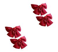 MAGICLULU 2sets Medium Red Hair Bows Hair Clip Fashion Pin for Ladies Party 2pcs*2