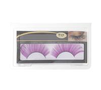 MAGICLULU 3 Pairs Purple Halloween Makeup False Eyelashes Fiber Material Easy Makeup Comfortable Festival Performance Thick Fake Lashes for Women