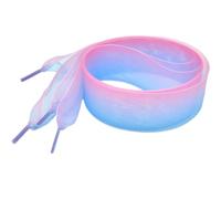 MAGICLULU 3 Pairs Shoelaces Wide 0.8m Color Change Chiffon Nylon | Three Pairs, Pink Blue Green White Pink Mix, Creative Fashionable Look, for Shoes and Casual Styling