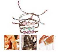 MAGICLULU 3 Pcs Handwoven Eternal Flower Bracelets with Dried ’S Breath, Floral String Bracelets in Purple, Pink and Light Blue for ’ Stylish Jewelry and DIY