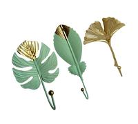 MAGICLULU 3 Pcs Mini Leaf Shaped Wrought Iron Wall Hook for Hallway Decor | Stylish Easy Install Design, Smooth Polished Finish, for Rain Gear and Backpacks, Accessories Not Included