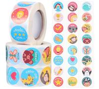 MAGICLULU 3 Rolls Cartoon Stickers Adorable Sticker Rolls Paper Material Round Shape Lovely Creative Design Packaging Easily Torn for Party Classroom Use by Teachers