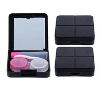 MAGICLULU 3 Sets Travel Case with Mirror Portable Travel Contacts Lens Kit Sturdy Pp Material Prevent Eye Lenses from Damage Compact Design for Class and Work Suitable for Short-sighted