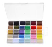 MAGICLULU 30 Rolls Colourful Polyester Sewing Threads Spools for Hand and Machine Sewing with Embroidery Spool Storage Box, Purpose Thread for Creative Embroidery and Efficient Organisation,