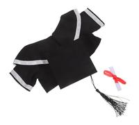 MAGICLULU 30Cm Bear Doll Graduation Cap and Gown Set with White Shoulder Cape, Black Tassel Cap, and Certificate for Stuffed Animal Graduation Decor and Party Use