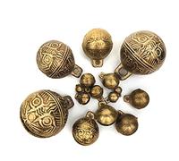 MAGICLULU 30pcs 11mm Copper Bells Accessories Diy Jewellery Jingle Bells Tiger Head Pattern Small for Wind Chimes Craft and Decoration