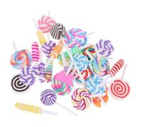 MAGICLULU 30pcs DIY Soft Clay Lollipop Charms for Phone Shell Decoration Creative Pottery Craft Accessories in Bright Colors Educational and Fun for Adults