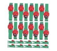 MAGICLULU 30pcs Mini Wooden Photo Clips Ladybug Style Small Binder Pegs for Photos Paper Crafts Memo Cards Compact Sturdy DIY Decorative Holders for Home Office