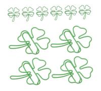 MAGICLULU 30pcs Shamrock Shaped Paper Clips Decorative Metal Four-Leaf Clover Paperclips Multi-Function Bookmarks for Office School and Home Organization