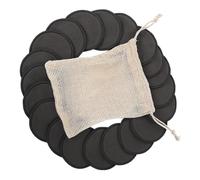 MAGICLULU 31pcs Bamboo Fiber Reusable Facial Cleansing Pads Charcoal Detox, Soft Round Makeup Remover Wipes for Face Skin Care, Includes Mesh Storage Bag, Suitable for Daily Face Washing and
