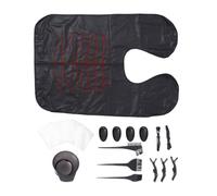 MAGICLULU 32pcs Hair Coloring Set Hair Dye Set Black Plastic 3 Dye Brushes 10 Gloves 10 Caps 1 Bowl 2 Ear Covers 1 Cape for Professional Salon and Home DIY Use