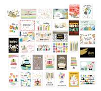 MAGICLULU 36pcs Paper Birthday Greeting Cards Birthday Blessing Cards with Pattern Creative Design Assorted Color Write Special Wishes Adults