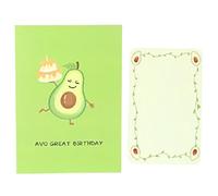 MAGICLULU 3d Greeting Cards Avocado Birthday Card Paper with Assorted Color Lovely Design and Delicate Pattern Blank Space for Writing No Ink Seepage for Birthday Celebrations and Leave More