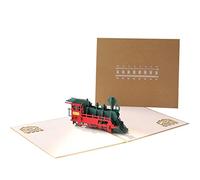 MAGICLULU 3d Handmade Creative Greeting Card Featuring Small Train Design, Special Paper Material with Innovative Three-dimensional Style, for Birthdays and Thanks