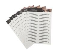 MAGICLULU 3d Waterproof Eyebrow Stickers 6 Sheets 10 Pairs Black Hair-like False Eyebrows for Natural Look Suitable for Cosmetics
