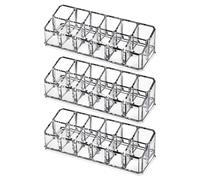 MAGICLULU 3pcs 12-compartment Lipstick Storage Box Cosmetic Organizer Case for Makeup Artists and Beauty Enthusiasts, Multi-functional Lip Gloss Display Holder for Home and Professional Use