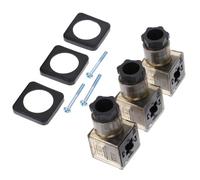 MAGICLULU 3pcs 3 Prong Connector Plug Electromagnetic Coil Plug with Indicator Light Professional Design Pp Rubber Material for Solenoid Valves Coil