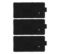 MAGICLULU 3pcs Auto Visor Holder Interior Accessories Pocket Organizer - Car Registration Document Storage Pouch Pen holder Black